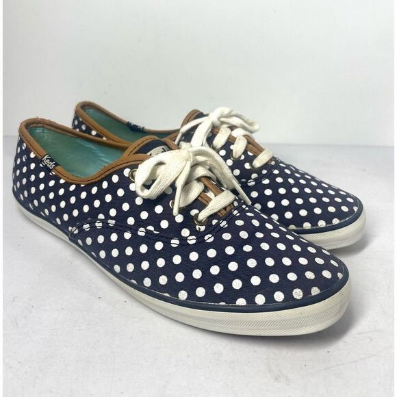 Keds Navy Blue White Polka Dot Casual Sneaker Women 7.5 - Picture 1 of 9